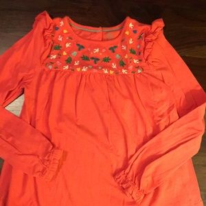 Mini Boden orange swing top, sz 9-10
